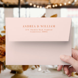Modern Cream and Peach Wedding Envelope