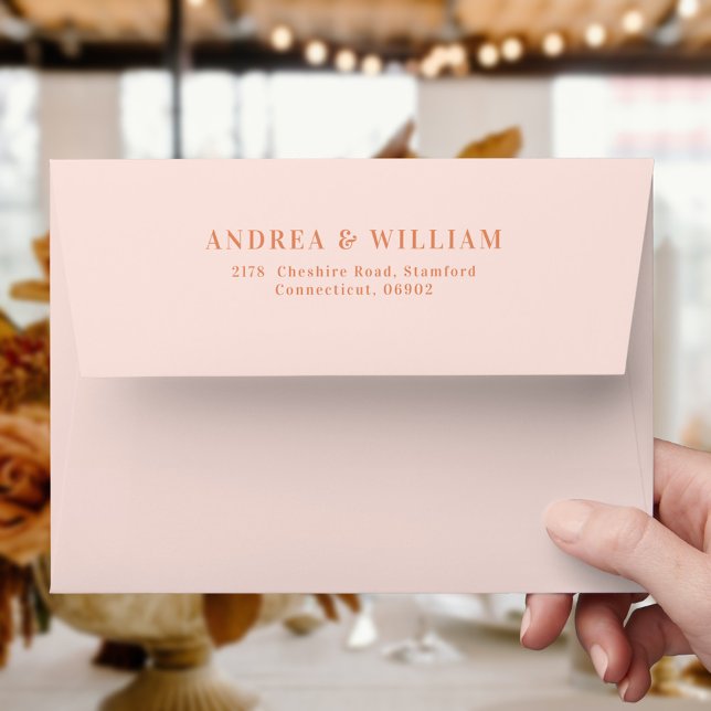 Modern Cream and Peach Wedding Envelope (Creator Uploaded)