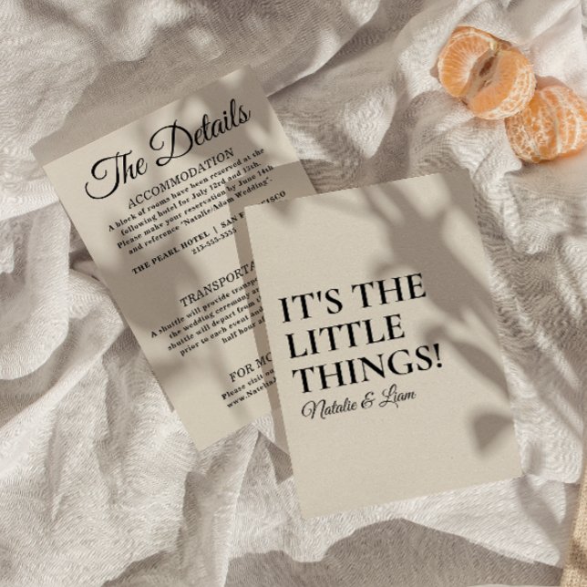 Modern Cream Black Funky Retro Wedding Details  Enclosure Card (Creator Uploaded)