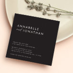 Modern cream black script minimal contemporary invitation<br><div class="desc">Modern classy typography bold wedding invitation card. With modern,  elegant typography and striped backer design. Colours can be customised.</div>