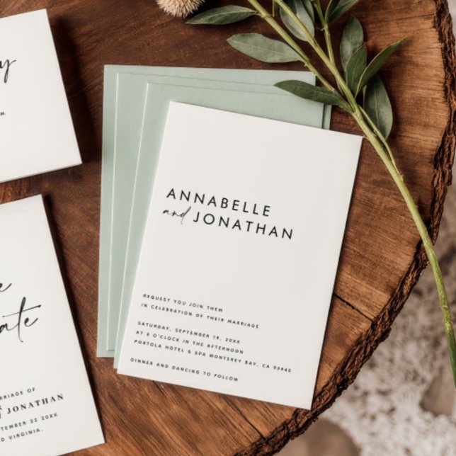 Modern cream black script minimal contemporary  sa save the date (Creator Uploaded)