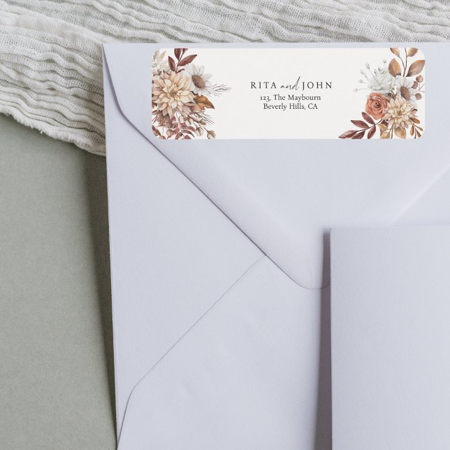 Modern Cream Boho Colourful Return Address (Creator Uploaded)