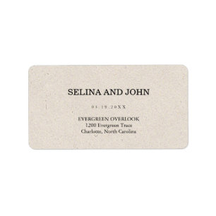Modern Cream Elegant minimalistic Return Address Label