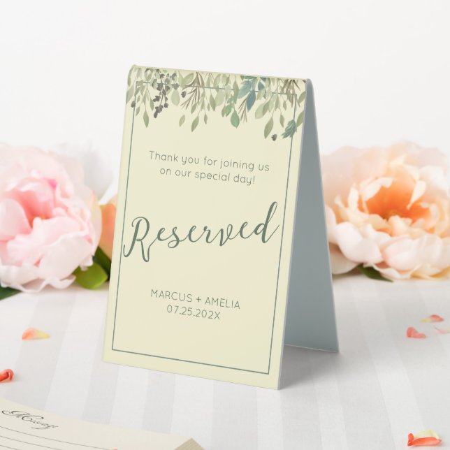 Modern Cream & Eucalyptus Reserved (In SItu (Wedding))