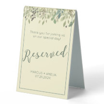 Modern Cream & Eucalyptus Reserved