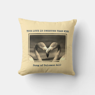Modern Cream Flamingo Valentines Day Christian Cushion
