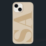 Modern cream natural initial minimal contemporary  Case-Mate iPhone 14 case<br><div class="desc">Modern cream natural  initial monogram minimal contemporary phone case design.</div>