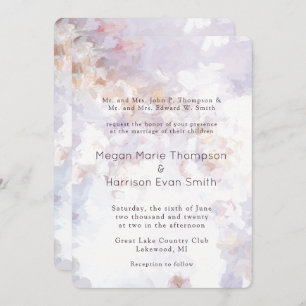 Modern Cream Painted Romantic Wedding Invitation