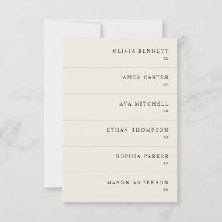 Modern Cream Simple Wedding Name Place Cards