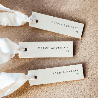 Modern Cream Simple Wedding Name Place Cards