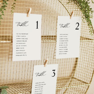 Modern Cream Wedding Seating Chart Cards