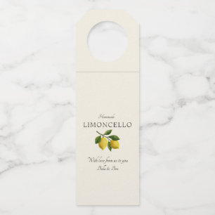 Modern Cream Yellow Lemon Event Wedding Limoncello Bottle Tag