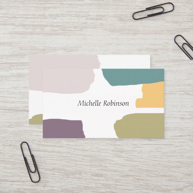 Modern Creamy Summer Colours Splash Business Card (Front/Back In Situ)