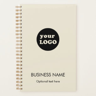 Modern Creamy White Custom Business Logo Planner