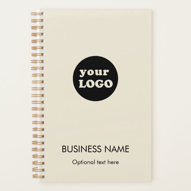 Modern Creamy White Custom Business Logo  Planner (Front)