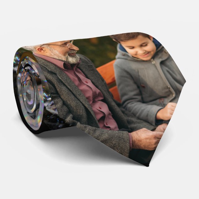 Modern Create Your Own 2-Photos Best Grandpa Ever Tie (Rolled)