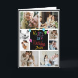 Modern Create Your Own Photo Collage Birthday Card<br><div class="desc">Modern Create Your Own Photo Collage Happy Birthday card featuring a photo collage of 8 pictures,  personalise with age and name. All colours and text can be personalised.</div>
