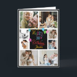 Modern Create Your Own Photo Collage Birthday Card<br><div class="desc">Modern Create Your Own Photo Collage Happy Birthday card featuring a photo collage of 8 pictures,  personalise with age and name. All colours and text can be personalised.</div>