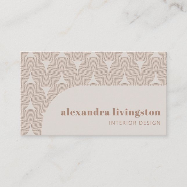 Modern Creative Abstract Beige Tan Professional Business Card (Front)