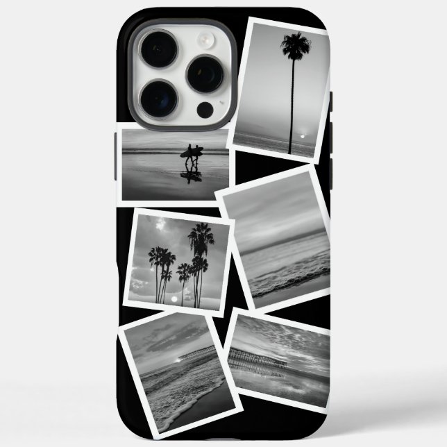 Modern Creative Black & White Custom Photo Collage Case-Mate iPhone Case (Back)