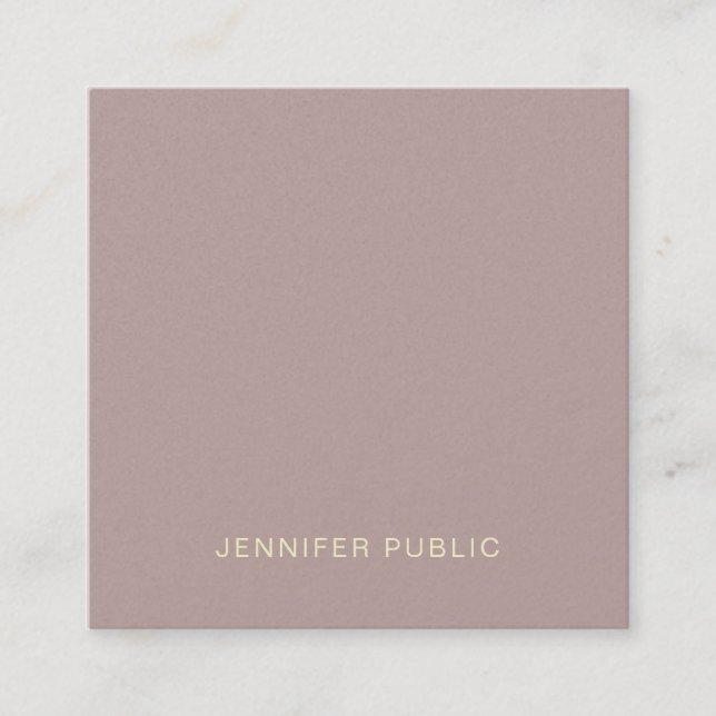 Modern Creative Elegant Premium Pearl Finish Luxe Square Business Card (Front)