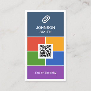 Modern Creative Flat Metro Style with QR Code Business Card