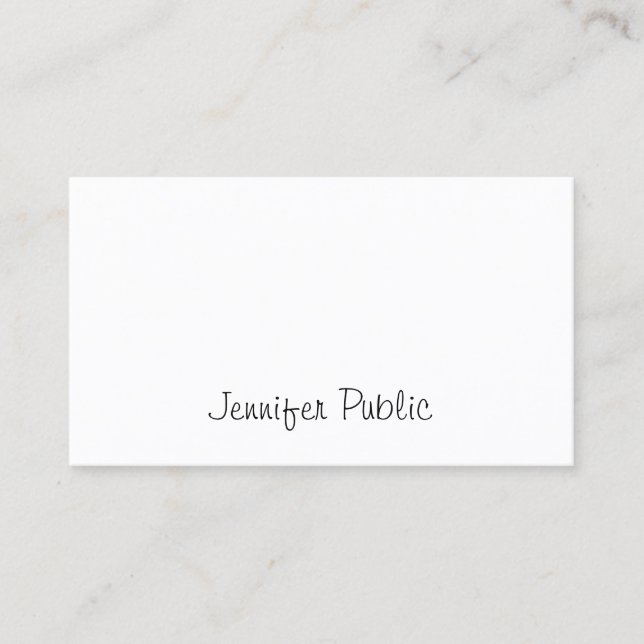 Modern Creative Handwritten Script Pretty Clean Business Card (Front)