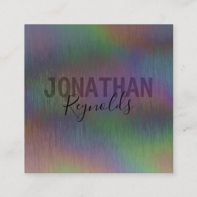 Modern Creative Holographic Metal - Business Card (Front)