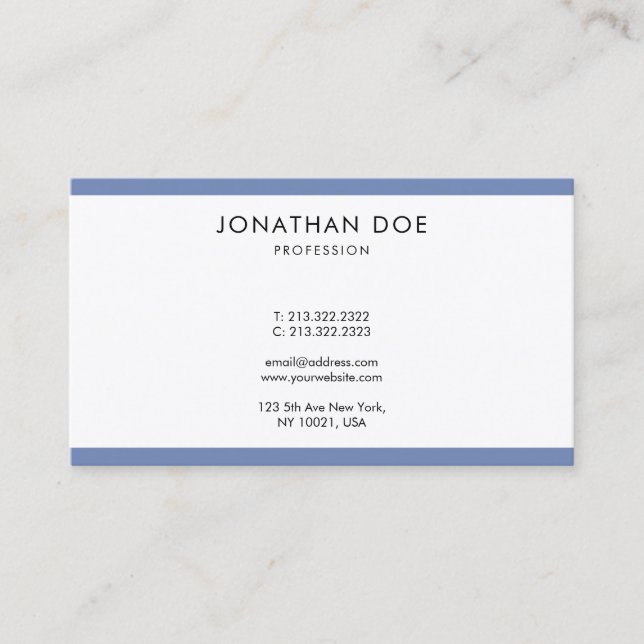 Modern Creative Minimalist Professional Simple Top Business Card (Front)