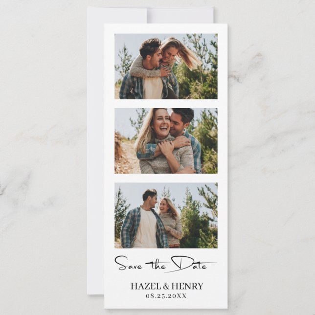 Modern Creative Photo Booth Strip Save The Date (Front)