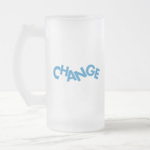 Modern, creative, playful graphic design of Change Frosted Glass Beer Mug