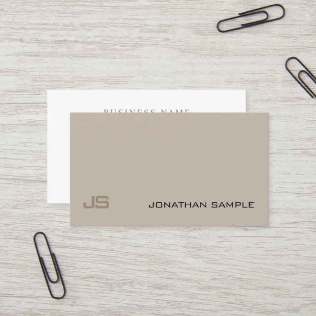 Modern Creative Simple Design Plain Trendy Business Card (Front/Back In Situ)