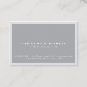 Modern Creative Sleek Design Grey Plain Trendy Business Card