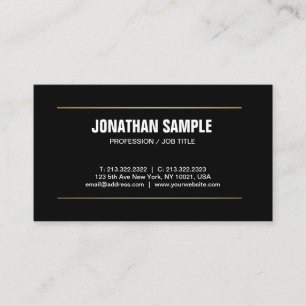 Modern Creative Sleek Plain Black White Trendy Business Card