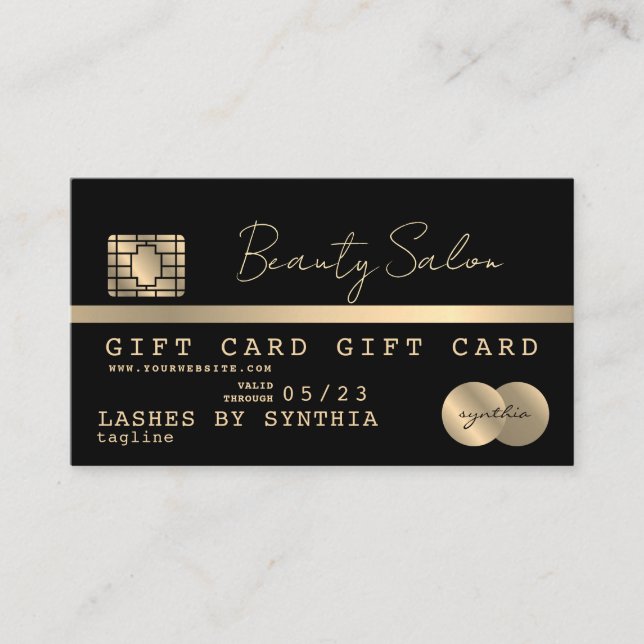 Modern Credit Card Gift Card Certificate  (Front)