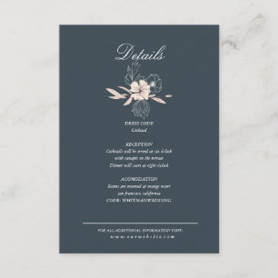 Modern Creme Floral Details Enclosure Card