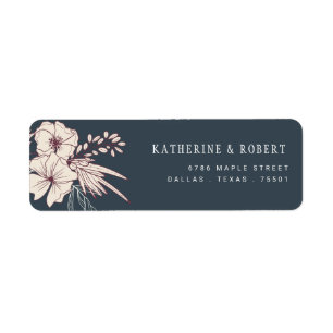 Modern Creme Floral Return Address