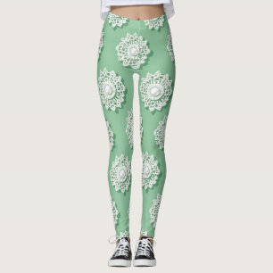 Modern Crochet Embroidery Pattern Leggings