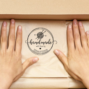 Modern Crochet Handmade with love Rubber Stamp