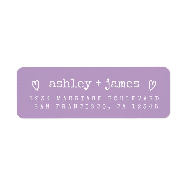 Modern Crocus Purple Wedding Return Address (Front)