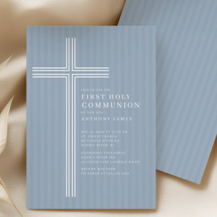 Modern Cross Holy Communion Invitation
