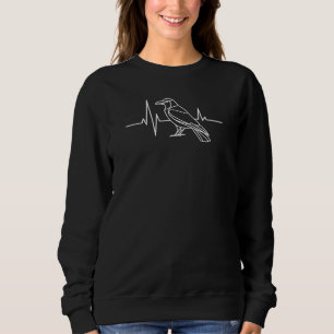 Modern Crow & heart rate graph, minimalist, simple Sweatshirt