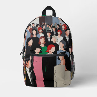 Modern Crowd Art Print Cut Sew Bag