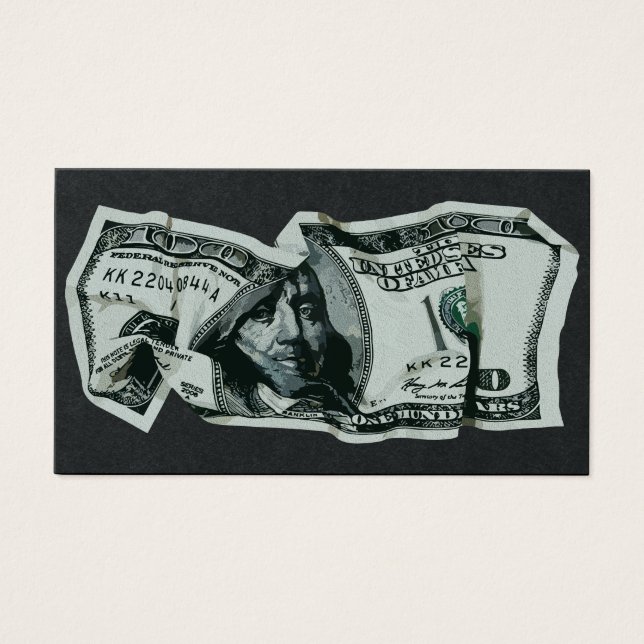 Modern Crumpled $100 Bill Design (Front)