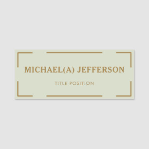Modern Crystal Off White Gold: Unique Professional Name Tag