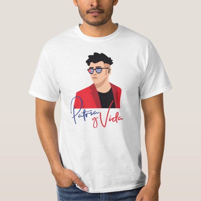 Modern Cuban Men Patria y Vida T-shirt (Front)