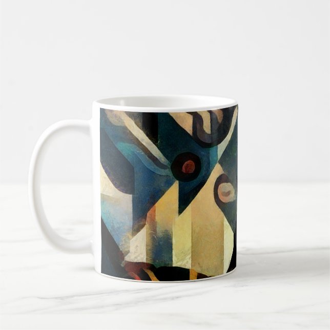 Modern Cubism Eiffel Tower Painting Coffee Mug (Left)