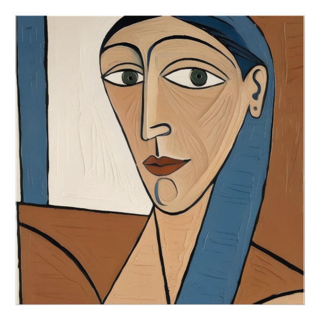 Modern Cubist Photo Portrait - Elegant Woman Print (Front)