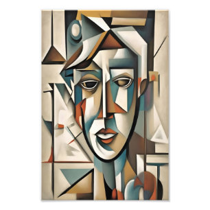 Modern Cubist Portrait Abstract Art Photo Print