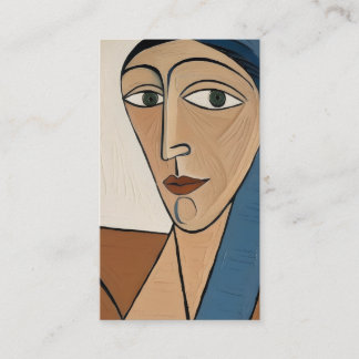 Modern Cubist Portrait - Elegant Woman Business Card